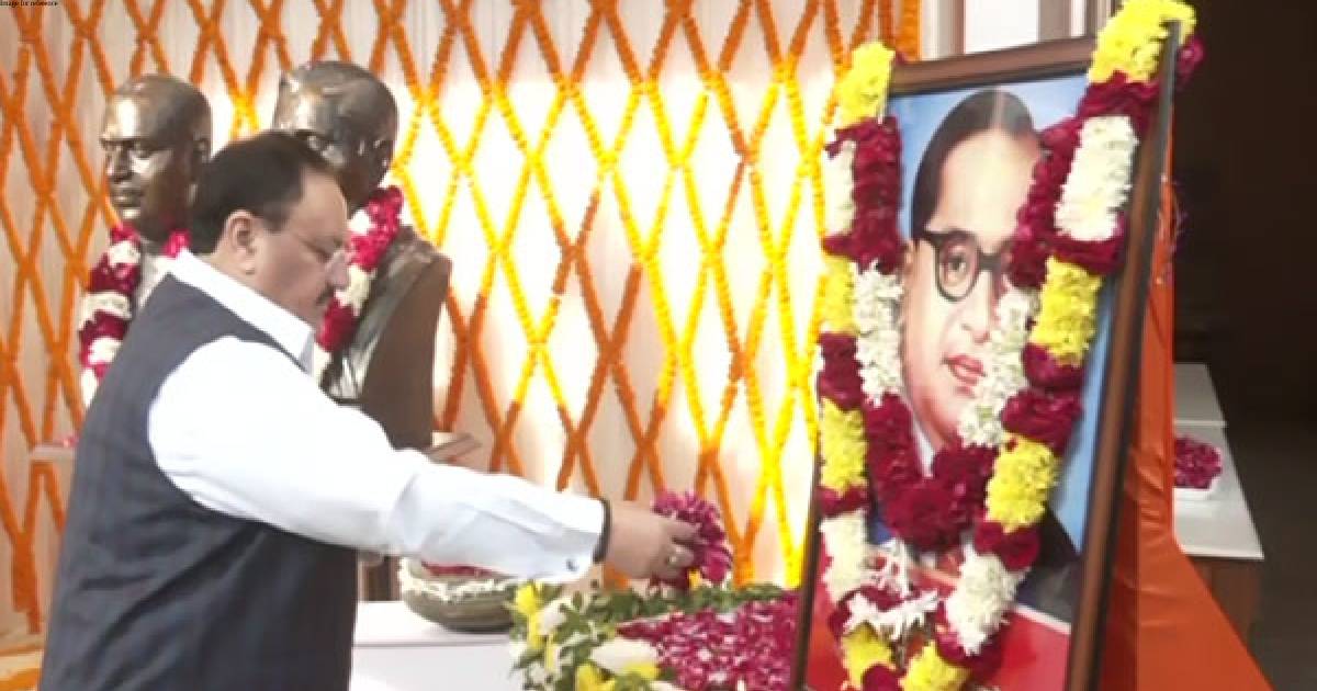 BJP President J P Nadda pays tribute to Bhim Rao Ambedkar